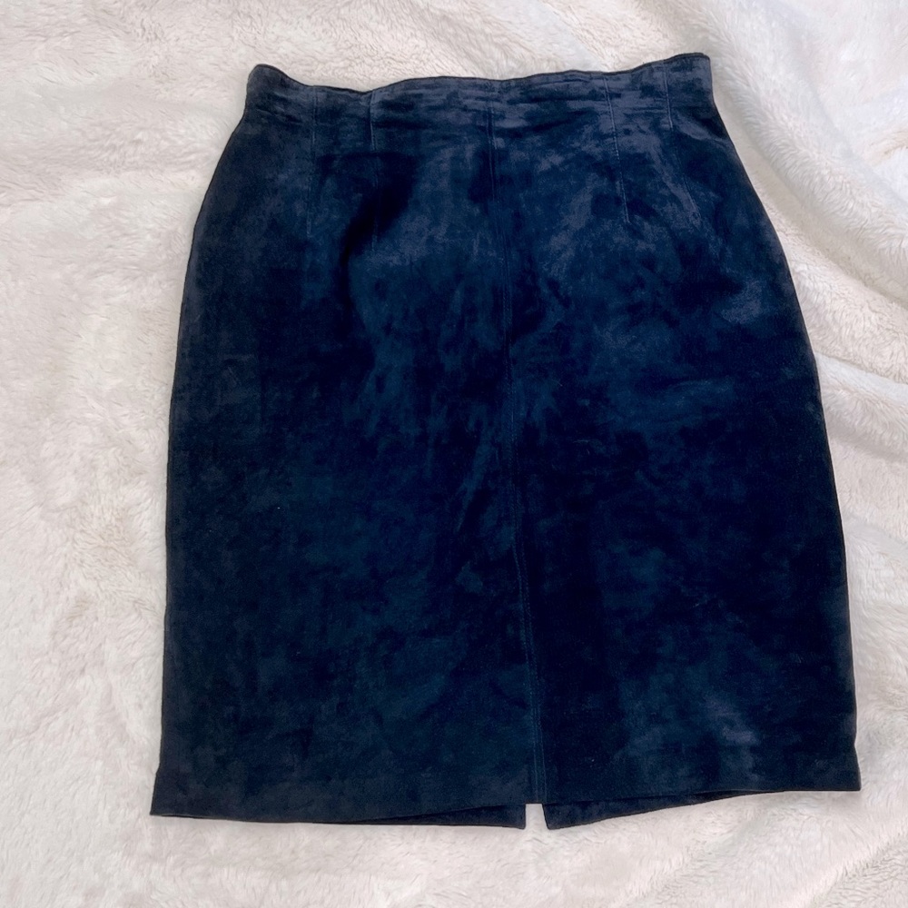 Vintage Lord &Taylor Navy Suede Skirt